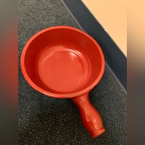 Emile Henry Red Flame Stoneware Fondue Pot Only - Made in France - 2.6 quart